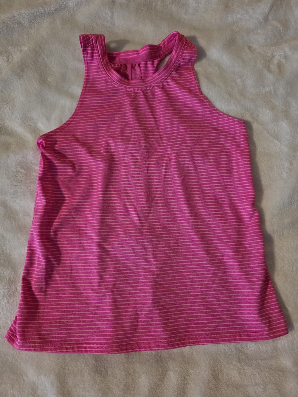Source Unknown Pink Striped Kids Tank Top